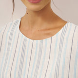 Top com pregas e riscas 100% linho VIA