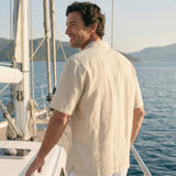 Camisa de Manga Curta em Linho 100% com Gola Polo FREDERICK