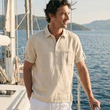 Camisa de Manga Curta em Linho 100% com Gola Polo FREDERICK