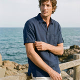 Camisa de Manga Curta em Linho 100% com Gola Polo FREDERICK