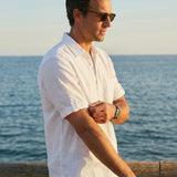 Camisa de Manga Curta em Linho 100% com Gola Polo FREDERICK
