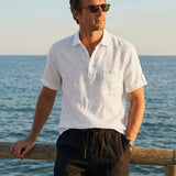 Camisa de Manga Curta em Linho 100% com Gola Polo FREDERICK
