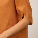 Pullover LAUREL 100% Linho com Decote Redondo e Mangas Curtas
