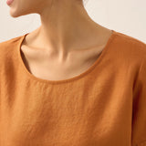 Pullover LAUREL 100% Linho com Decote Redondo e Mangas Curtas