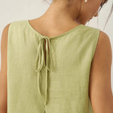 Vestido Maxi Evasê Sem Mangas 100% Linho TARA