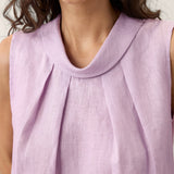 Blusa Sem Mangas com Gola Estruturada 100% Linho BLAIR