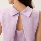 Blusa sem Mangas com Colarinho Estruturado em 100% Linho BLAIR