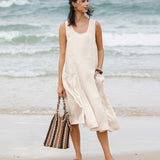 Vestido de Alças de Praia 100% Linho GIANA