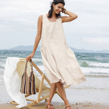 Vestido de Alças de Praia 100% Linho GIANA