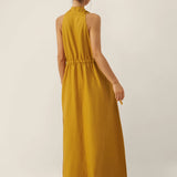 Vestido Maxi Alças em V 100% Linho BETH