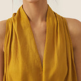 Vestido Maxi Alças em V 100% Linho BETH