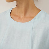 100% Linen Vintage A-Line Button Detail Maxi Dress AMIN