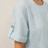 100% Linen Vintage A-Line Button Detail Maxi Dress AMIN