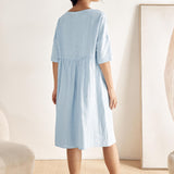 Vestido Midi Evasé em Linho 100% VALENCIA