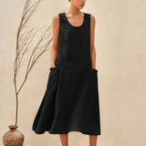 Vestido de Alças de Praia 100% Linho GIANA