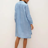 Vestido Camiseiro com Decote em V 100% Linho JADEN