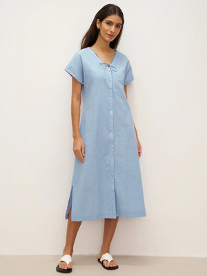 Vestido Simples TAMARA com Alças em Linho