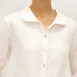 Camisa 100% Linho com Gola Peter Pan e Manga 3/4 ASTRID