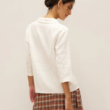Camisa 100% Linho com Gola Peter Pan e Manga 3/4 ASTRID