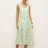 Vestido de alças com estampa floral em linho 100% LORRAINE