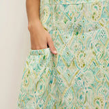 Vestido de alças com estampa floral em linho 100% LORRAINE