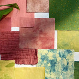 Kit de Retalhos de Algodão e Linho Tintos à Mão "Blooming Botanical" (13 Amostras)