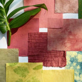 Kit de Retalhos de Algodão e Linho Tintos à Mão "Blooming Botanical" (13 Amostras)