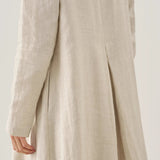 Vestido Maxi Pullover com Capuz em Linho 100% REBECCA