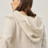 Vestido Maxi Pullover com Capuz em Linho 100% REBECCA