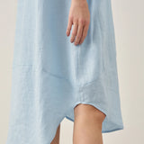 Vestido Midi de Linho 100% com Decote Bateau BROOKE