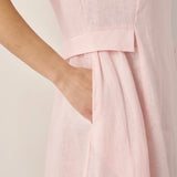 Vestido de Verão em Linho 100% Natural com Decote em V ALEXA