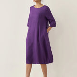 Vestido Midi SOFIA 100% Linho sem Gola