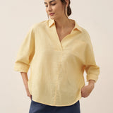 Camisa de Linho Oversized com Bolsos ELOWEN