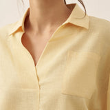 Camisa de Linho Oversized com Bolsos ELOWEN