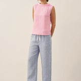 Top de Linho com Gola Drapeada JACQUELINE