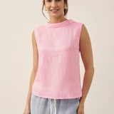 Top de Linho com Gola Drapeada JACQUELINE