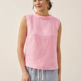 Top de Linho com Gola Drapeada JACQUELINE