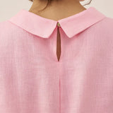 Top de Linho com Gola Drapeada JACQUELINE