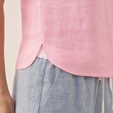 Top de Linho com Gola Drapeada JACQUELINE