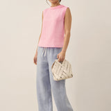 Top de Linho com Gola Drapeada JACQUELINE