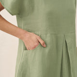 Vestido Evasé com Decote em V e Bolsos 100% Linho AINSLEY