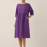 Vestido Midi Evasé em Linho 100% VALENCIA
