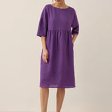 Vestido Midi Evasé em Linho 100% VALENCIA