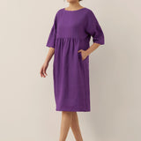 Vestido Midi Evasé em Linho 100% VALENCIA