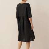 Vestido Midi Evasé em Linho 100% VALENCIA
