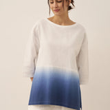 Linen White Boat Neck Oversized Top AVA