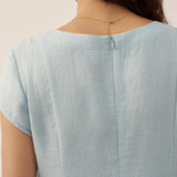Vestido de Linho Natural de Verão com Decote em V ALEXA