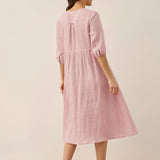 Vestido Midi DIXIE em Linho 100% com Cintura Ajustável e Corte em A