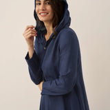 Vestido Maxi Pullover com Capuz em Linho 100% REBECCA