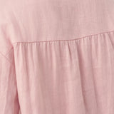 Camisa de Linho Pura com Botões e Ombros Descaídos EASTER